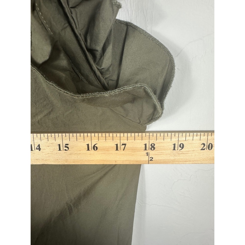 Chepe Italy Women's Tiered Maxi Dress Olive Green Cotton Made in Italy - Picture 7 of 8